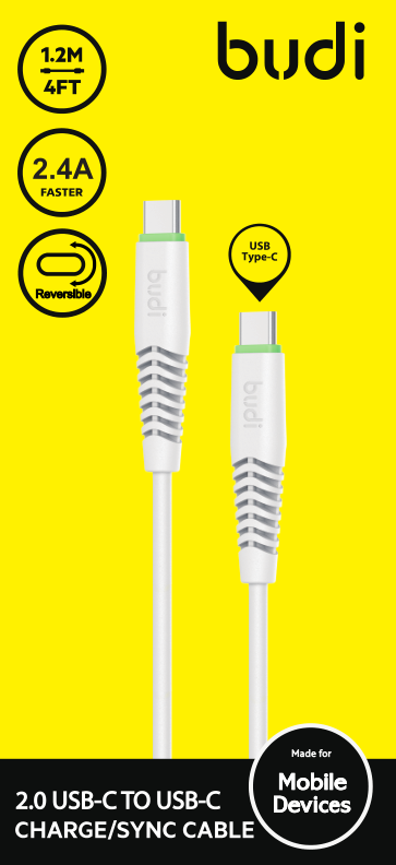 Budi 150 1.2 meter USB-C to USB-C cable