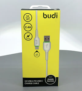 Budi 1M USB-C 2.4A fast cable 158T 1meter Type-C