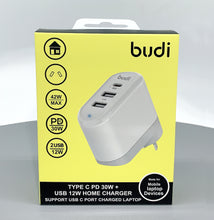 Load image into Gallery viewer, Budi Type-C PD 30W + USB M8J030A 12W home charger wall charger
