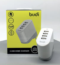 Load image into Gallery viewer, Budi M8J030A 24W 4USB home charger wall charger