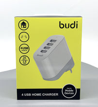 Load image into Gallery viewer, Budi M8J030A 24W 4USB home charger wall charger