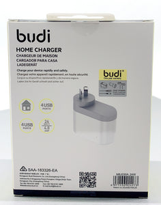 Budi M8J030A 24W 4USB home charger wall charger