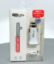 Load image into Gallery viewer, Kinglink KDC-3.1L 2USB LED light smart car charger with lightning cable