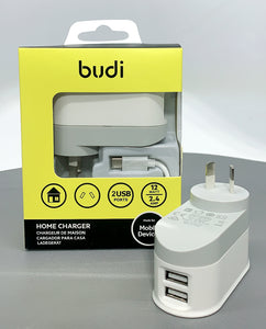 Budi M8J029AT home charger with type-c cable
