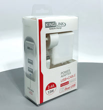 Load image into Gallery viewer, Kinglink M8J906M dual USB home charger with micro cable wall charger