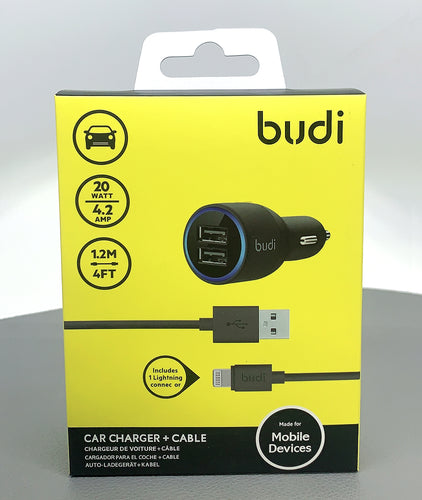 Budi 2usb car charger i5 cable 4.2a