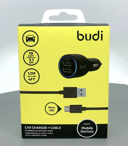 Budi 2usb car charger micro cable 070